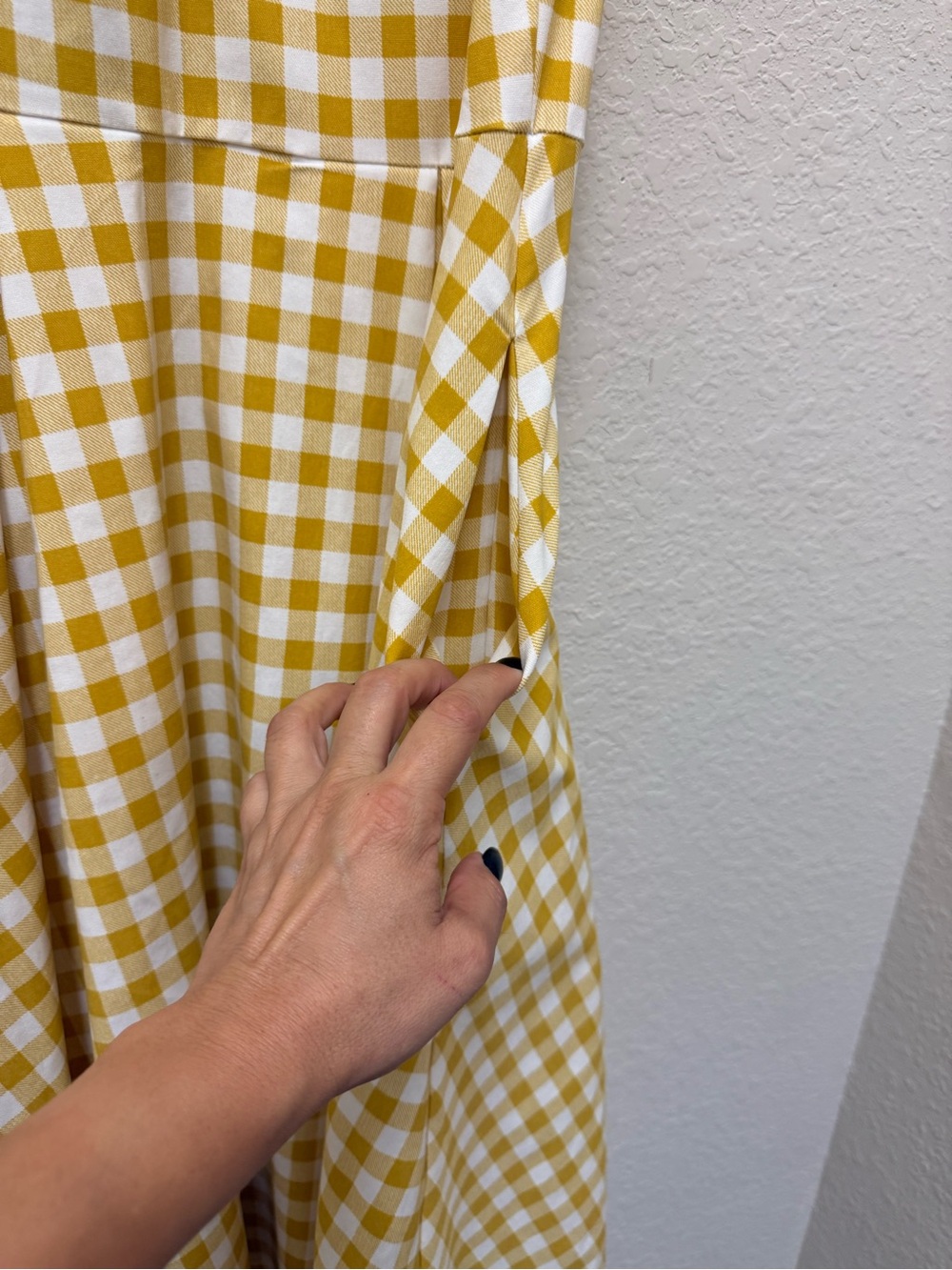 Yellow Gingham Tie-Shoulder Midi Dress - Picture 8 of 14